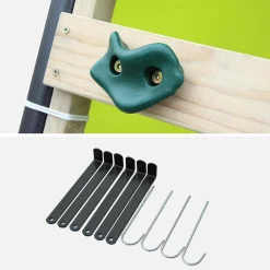 Altalena da giardino con scivolo e canestro, 6 posti