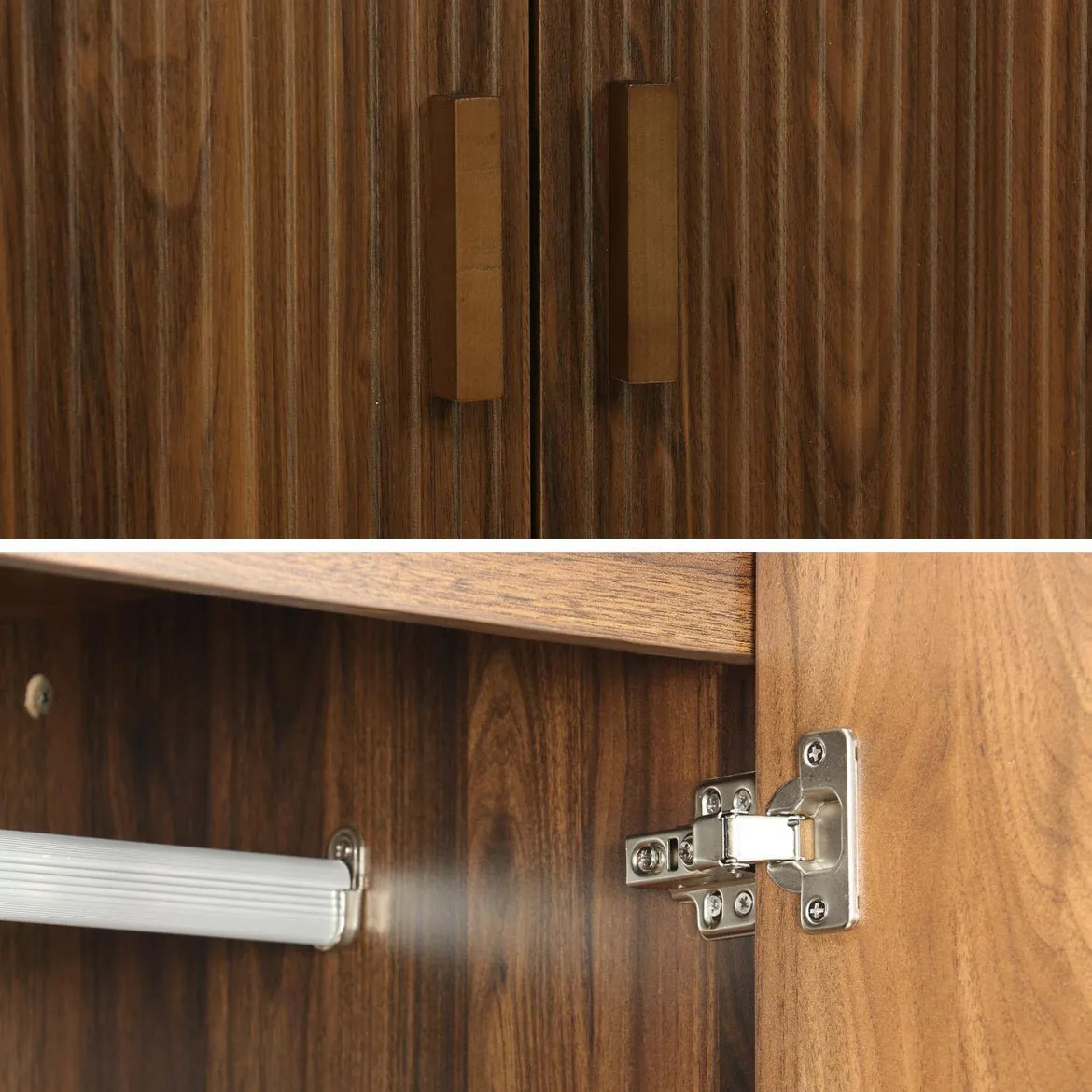 Armadio in legno 1 asta appendiabiti, 2 ante
