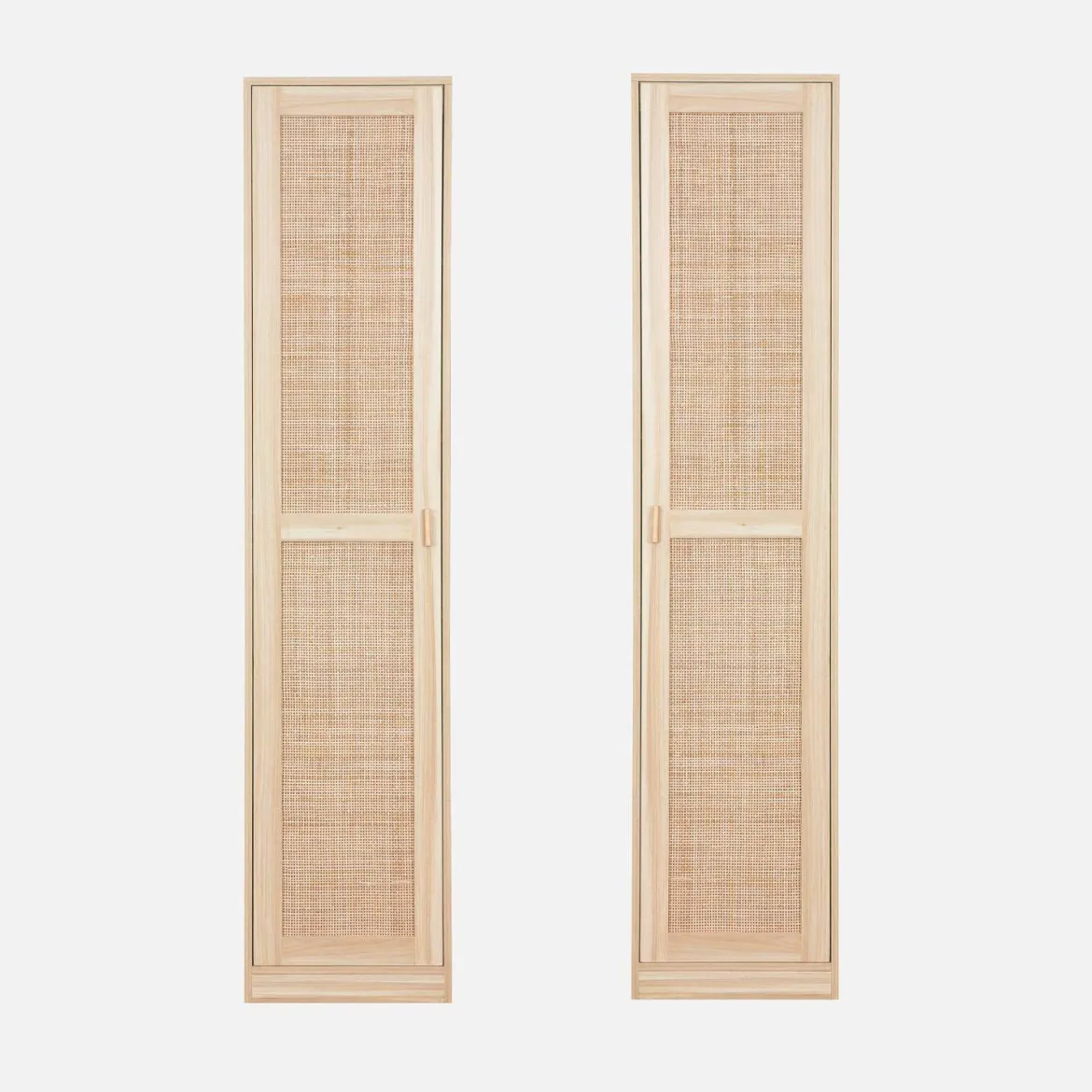 Armadio spogliatoio in legno e canna, 1 anta, 5 ripiani