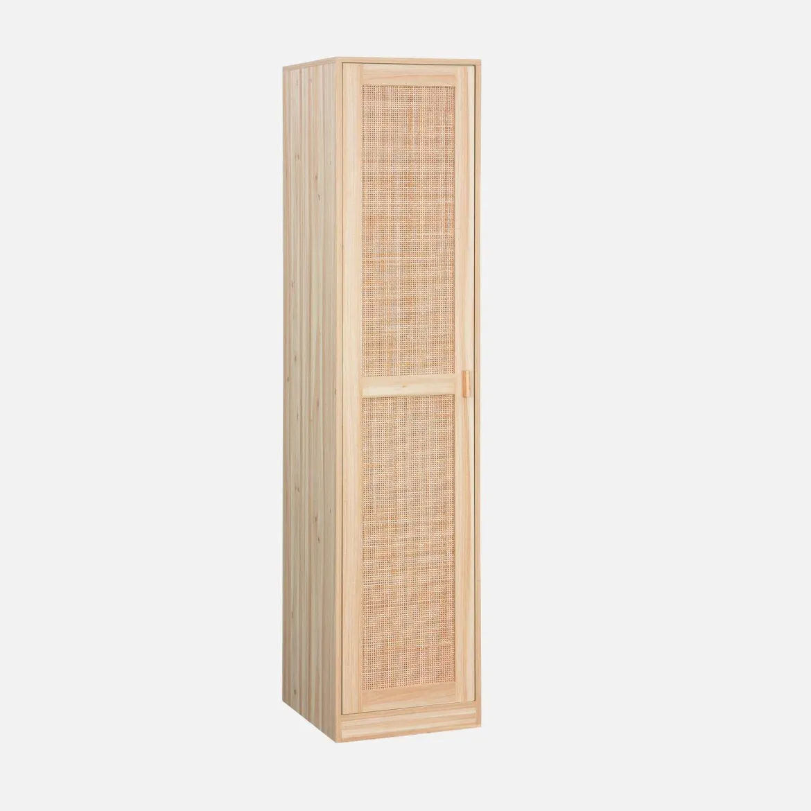 Armadio spogliatoio in legno e canna, 1 anta, 5 ripiani