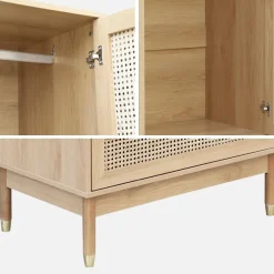 Armadio a due ante e due cassetti in legno