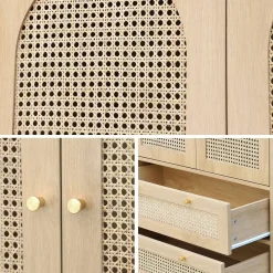 Armadio a due ante e due cassetti in legno