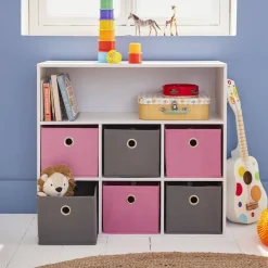 Armadio contenitore per cameretta dei bambini con 6 cestini