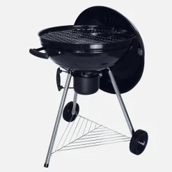 Barbecue a carbone, griglia e affumicatore con ruote e ciminiera di accensione, Ø57cm
