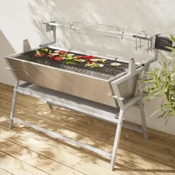 Barbecue a carbonella con girarrosto elettrico regolabile