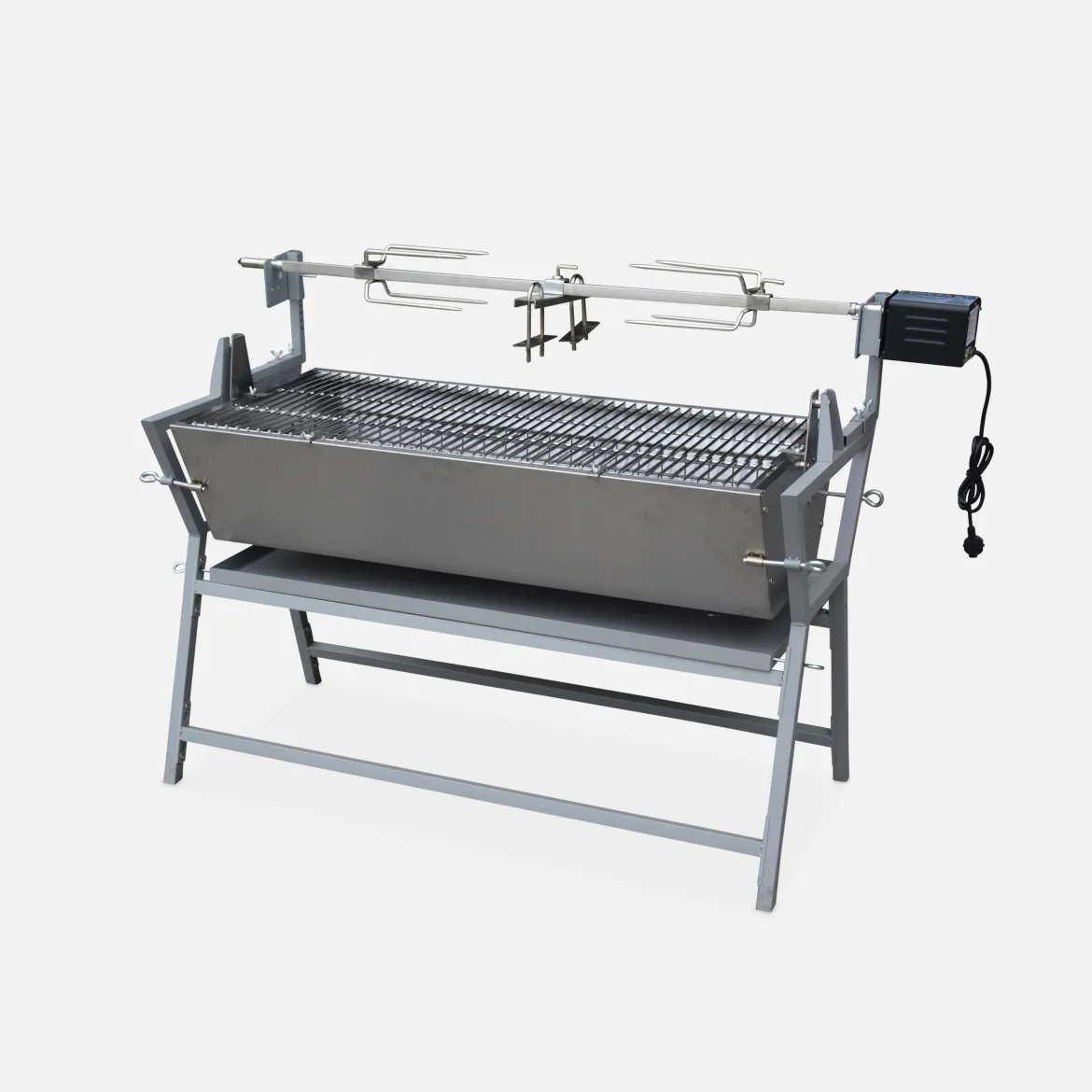 Barbecue a carbonella con girarrosto elettrico regolabile