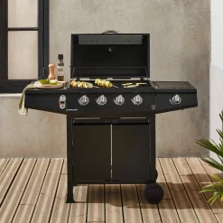 Barbecue a gas a 4 bruciatori con fuoco laterale