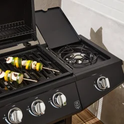 Barbecue a gas a 6 bruciatori con fuoco laterale
