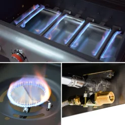 Barbecue a gas a 4 bruciatori con fuoco laterale