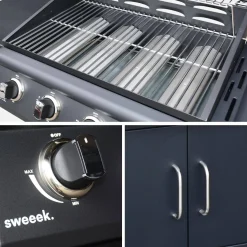 Barbecue a gas a 5 fuochi con 1 bruciatore laterale