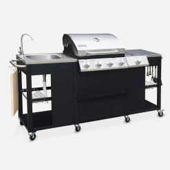 Barbecue a gas a 5 fuochi con 1 bruciatore laterale