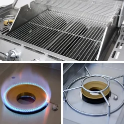 Barbecue a gas con 4 bruciatori di cui 1 laterale