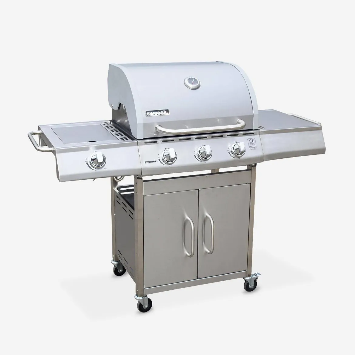 Barbecue a gas con 4 bruciatori di cui 1 laterale