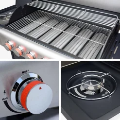 Barbecue a gas con 6 bruciatori + 1 laterale