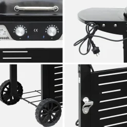 Barbecue elettrico 2 bruciatori, acciaio smaltato 2300W