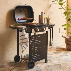 Barbecue elettrico 2 bruciatori, acciaio smaltato 2300W