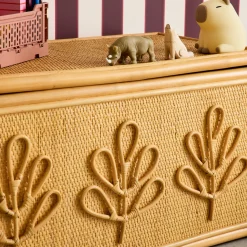 Baule giocattoli per bambini bohémien in rattan