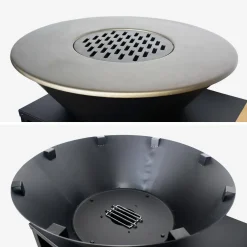 Braciere barbecue con piano di lavoro e copertura, Ø80cm
