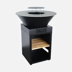 Braciere barbecue con vano portalegna e coperchio, Ø81,5cm