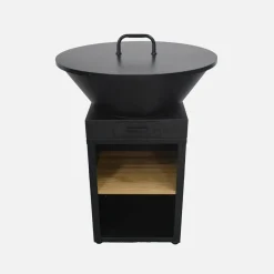 Braciere barbecue con vano portalegna e coperchio, Ø81,5cm
