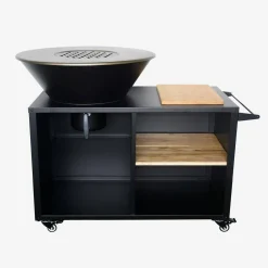 Braciere barbecue su carrello con vano portaoggetti, Ø80cm