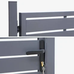 Cancello da giardino in alluminio con serratura e maniglia, 100cm
