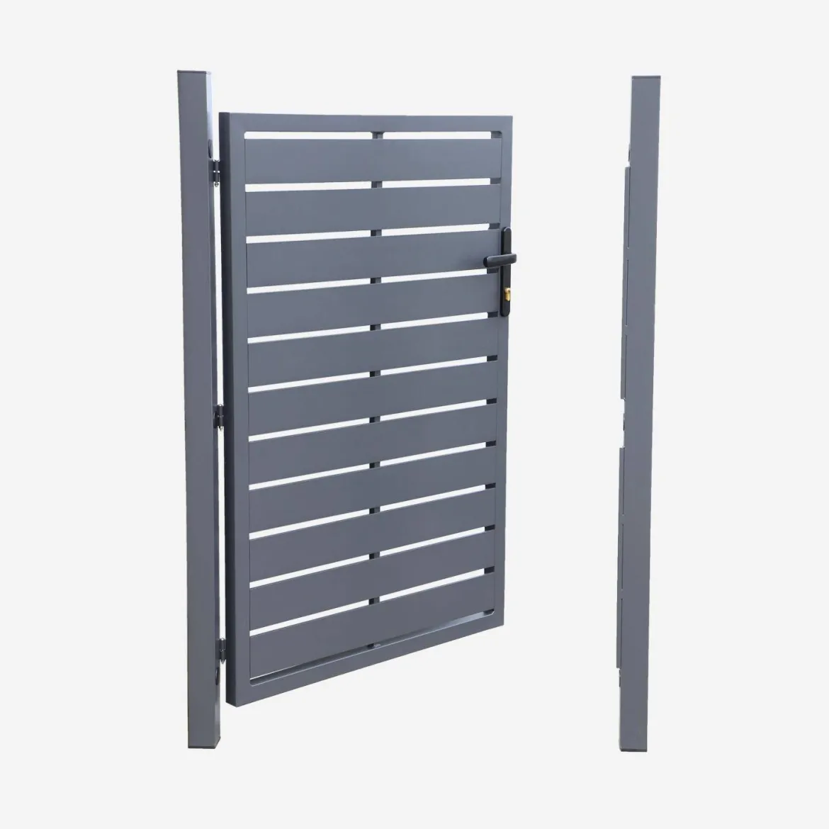 Cancello da giardino in alluminio con serratura e maniglia, 100cm