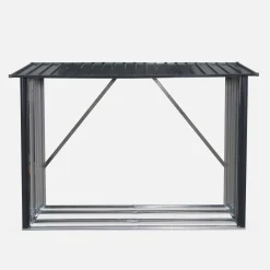 Capannone da giardino in acciaio zincato per legna, 80x215x155cm