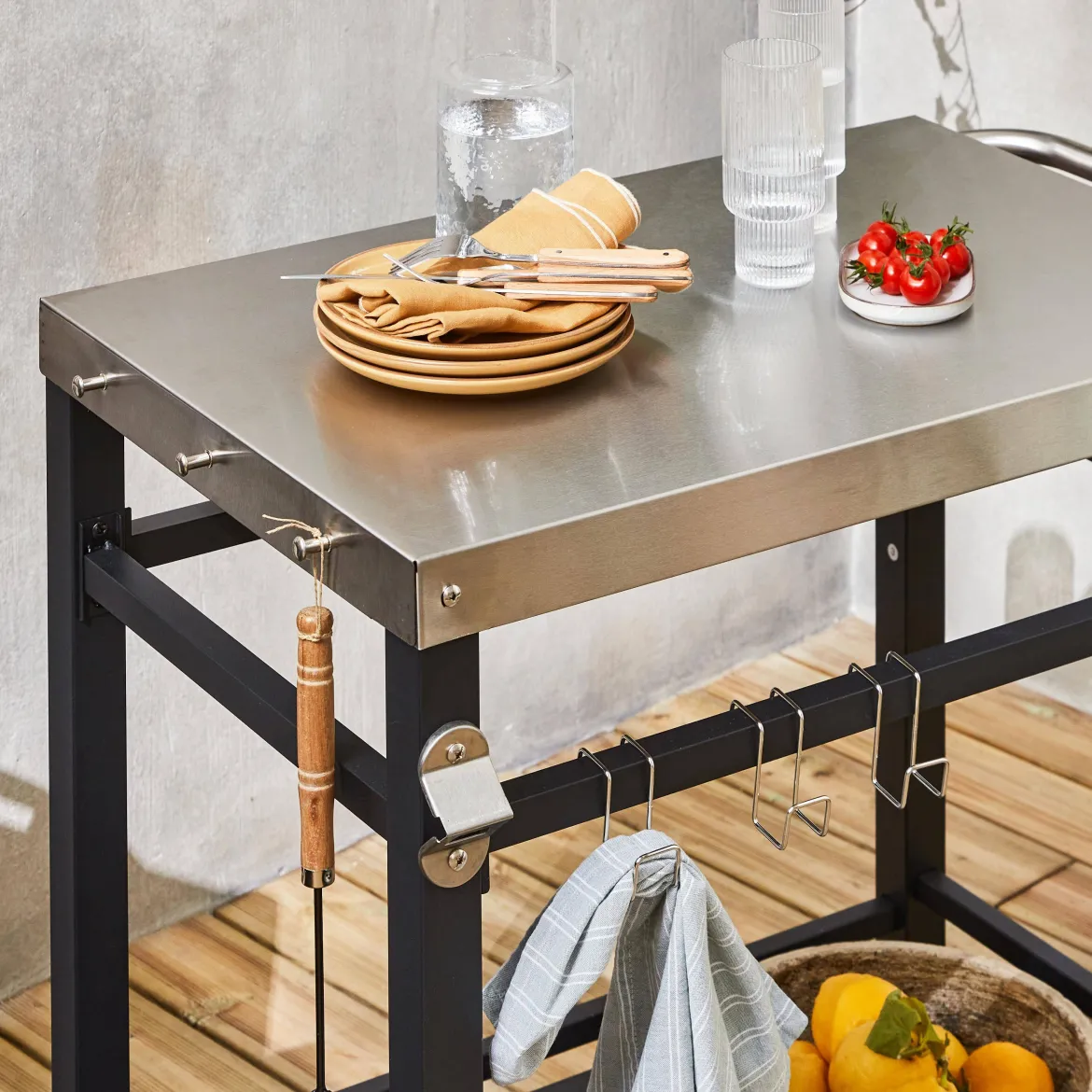 Carrello da cucina da esterno per barbecue