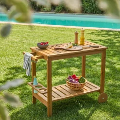 Carrello da cucina da esterno in legno di abete, 95cm