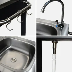Carrello da cucina da esterno in acciaio