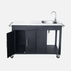 Carrello da cucina da esterno in acciaio