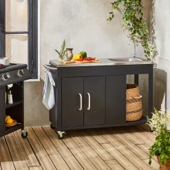 Carrello da cucina da esterno in acciaio