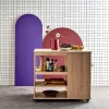 Carrello da cucina effetto legno con portabottiglie, 100cm