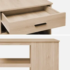Carrello da cucina effetto legno con portabottiglie, 100cm