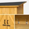 Casetta da giardino in legno d'abete e 4 vani portaoggetti, 140cm