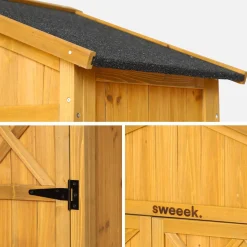 Casetta da giardino in legno d'abete e 6 vani portaoggetti, 105cm