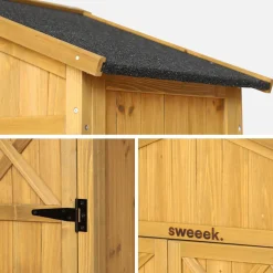 Casetta da giardino in legno d'abete e 6 vani portaoggetti, 105cm