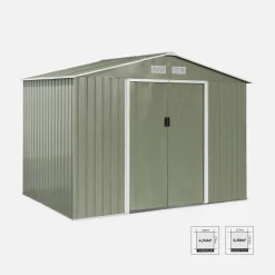 Casetta da giardino in metallo con kit di ancoraggio, 5.9m²