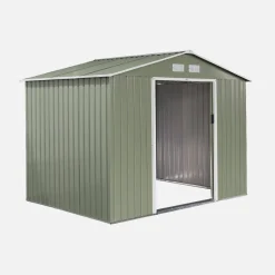 Casetta da giardino in metallo con kit di ancoraggio, 5.9m²