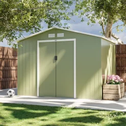 Casetta da giardino in metallo con kit di ancoraggio, 5.9m²