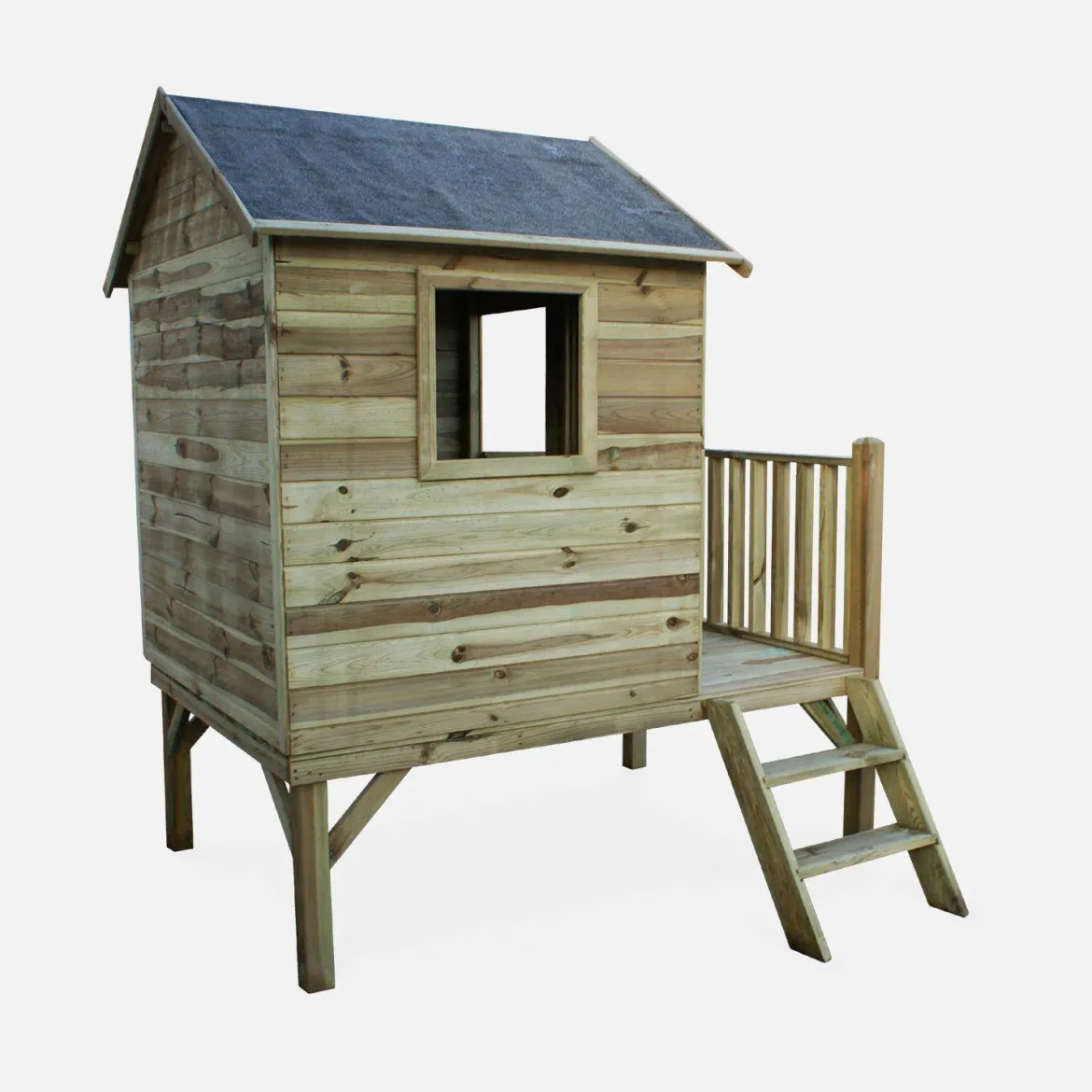Casetta per bambini in legno di pino su palafitte 2m²