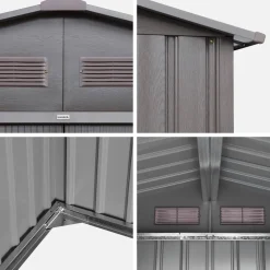 Casetta da giardino in metallo con kit di ancoraggio, 5.9m²