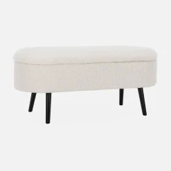 Cassapanca con rivestimento bouclé