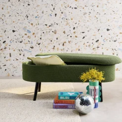 Cassapanca con rivestimento bouclé