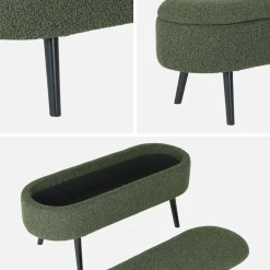 Cassapanca con rivestimento bouclé
