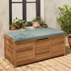 Cassapanca da giardino in legno con maniglie, 200L