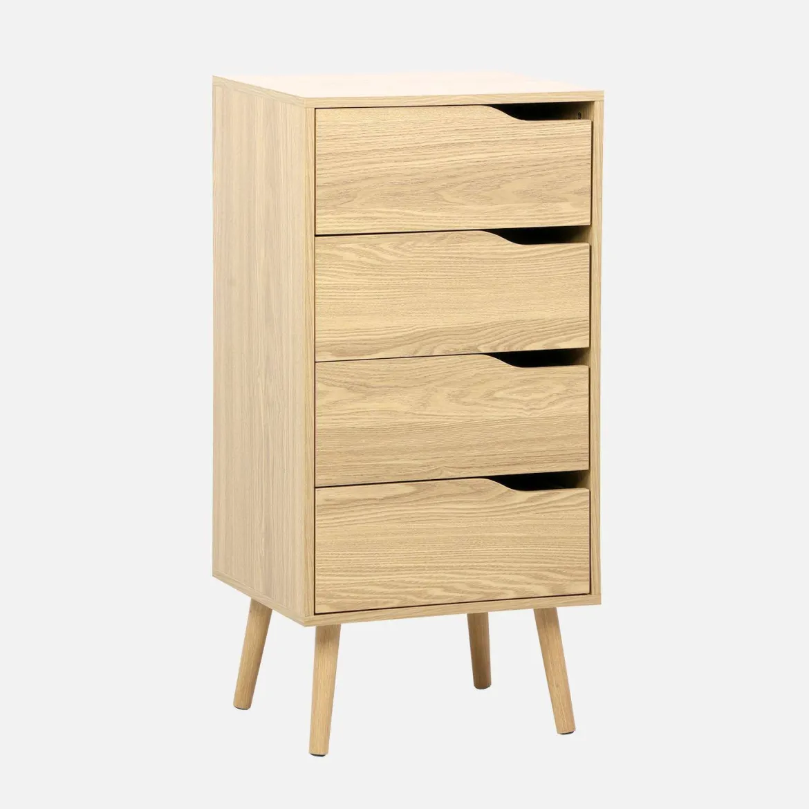 Cassettiera decorata in legno con 4 cassetti