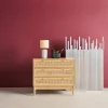 Cassettiera decorazione legno e cannage 3 cassetti