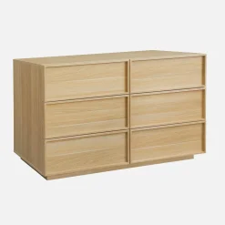 Cassettiera effetto legno 6 cassetti
